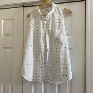 Old navy sheer white tank top with black squares large